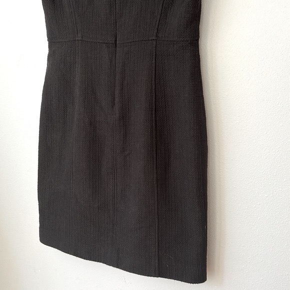 Anthropologie • 4.Collective Black Cap Sleeve Textured Knit Sheath Dress Size 8 - Picture 11 of 15